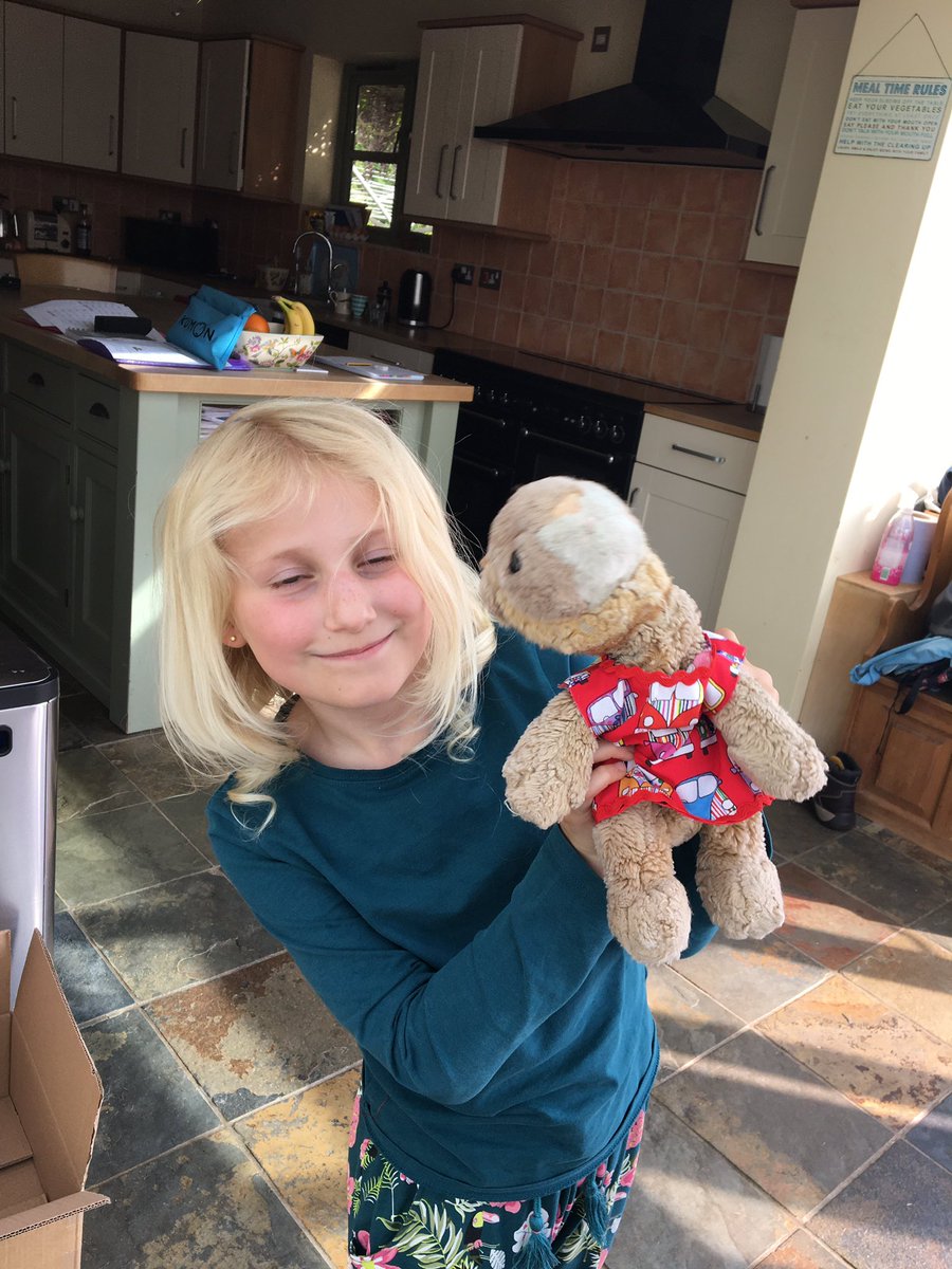 florentine_in's tweet photo. A spot of sewing this afternoon after finishing my school work. I made a pinafore for Lucy Lion from my own pattern. Hey @sewingbee @StGregoryCEVCP what do you reckon??! https://t.co/uZC4B9ivr5