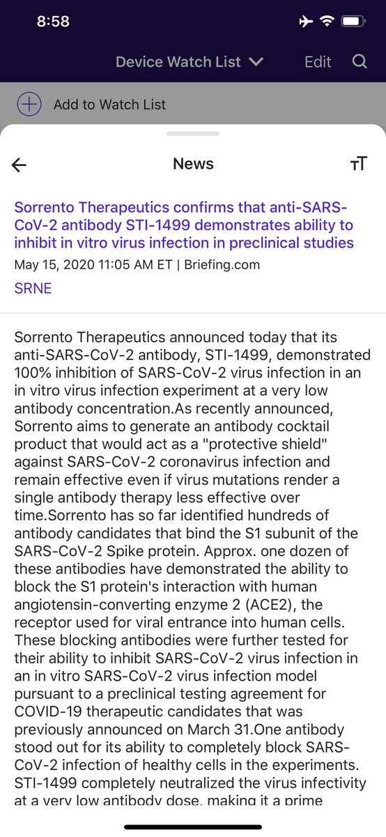 SRNE stock up 136% today.....