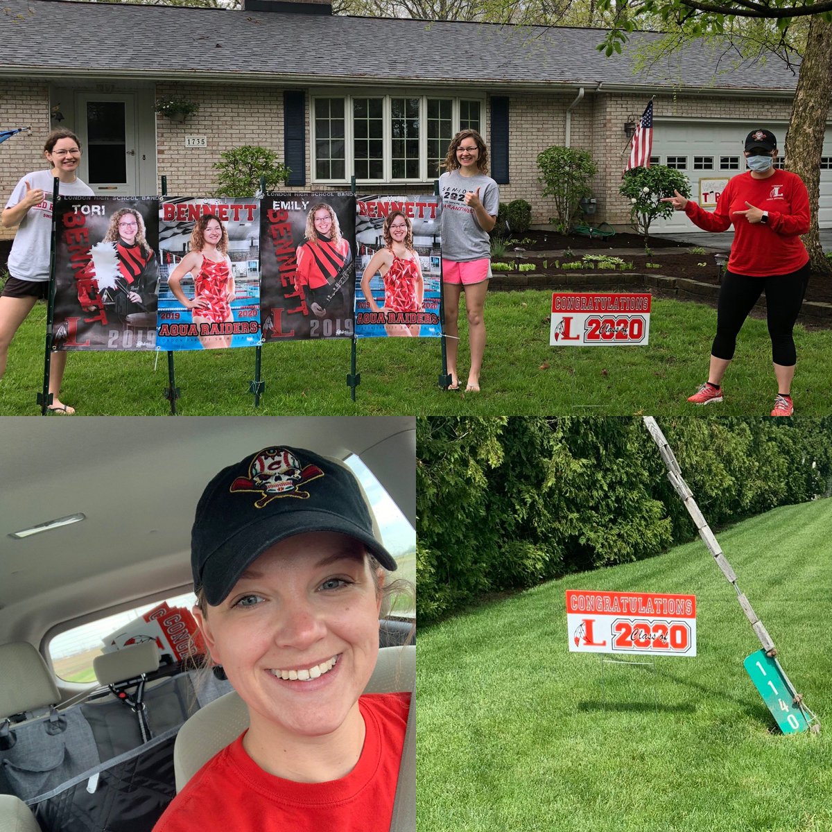 lhsprofe's tweet photo. Spreading some school spirit and pride celebrating CLASS OF 2020! Thanks to all of the staff members for helping deliver these to our kids! Small gestures can mean all the difference! WE LOVE YOU LHS SENIORS❤️@londonCO2020 @Mrs_Shaw1 @LHSmbrowning @drloukramer @londonschools https://t.co/n4fXoStXjO