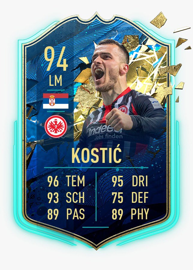 #TOTSSF Kostic REVEALED!😎❤️@EASPORTSFIFA
Wir verlosen gemeinsam mit @EASPORTSFIFA ein Bundesliga TOTSSF Ingame Item. Alles was ihr tun müsst: Liken, folgen, retweeten und schreibt eure Konsole + online ID in die Kommentare🔥👍🏼