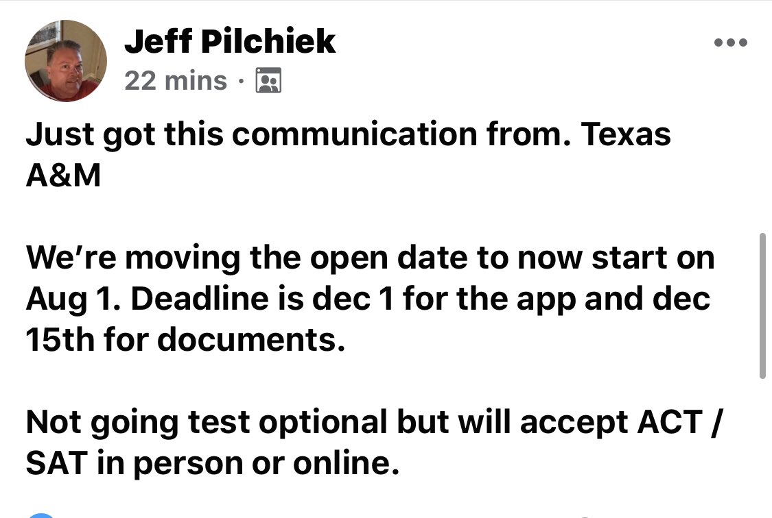 Mules2College's tweet photo. Update about @TAMU’s admissions policy for #ClassOf2021 students.
We hope they’ll reconsider their #SAT & #ACT policies and move towards #TestOptional. We’ll see. Things are changing daily...
@AHHSmules @AHISD @WeGoPublic
@Aggiebound #College #CSTAT #Aggieland #GigEm #TestEm https://t.co/wVeVMab7iw
