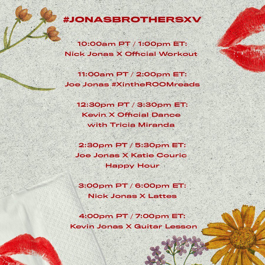 justjonasthings's tweet photo. Only 30 minutes until we kick of this fun day that @jonasbrothers are giving us to celebrate #XV !! #JONASBROTHERSXV https://t.co/dMqHXvrtEC