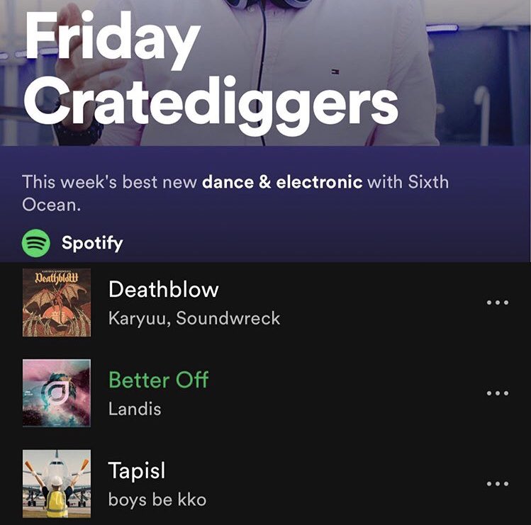 Thanks <a href="/austinkramer/">Austin Kramer</a> for the <a href="/landisofficial/">Landis</a> - Better Off #fridaycratediggers feature on <a href="/Spotify/">Spotify</a> <a href="/Enhanced_Music/">Enhanced Music</a>