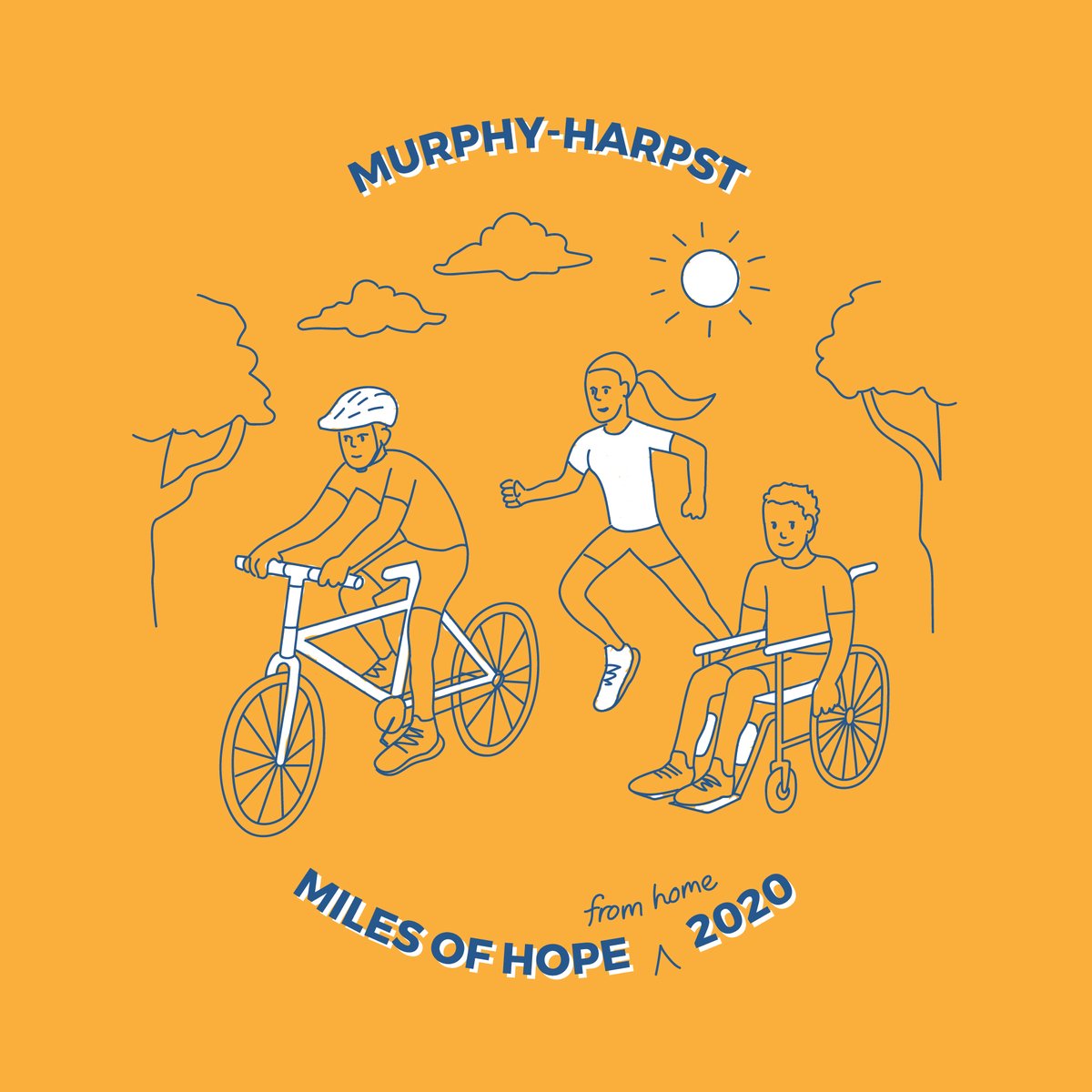 Murphy-Harpst is taking their 7th Annual Miles of Hope event virtual. Participants can help support by fundraising and while enjoying a run or a bike ride from the comfort of their own neighborhood. We illustrated these shirt designs to celebrate!

 #milesofhope #graphicdesign