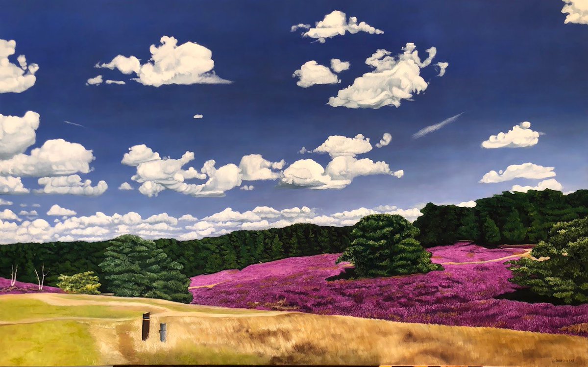 #Travel - oil on canvas #art of the Dutch heather fields... well kept secret 😊 christineong.com/2020/05/day-tr…