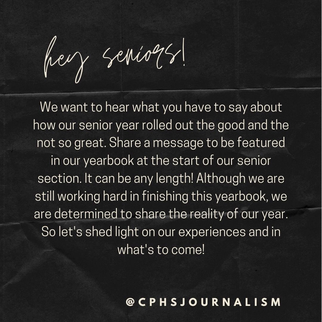 Hey Seniors! Feel free to share your messages through private message! <a href="/CypressParkHS/">Cypress Park HS</a>