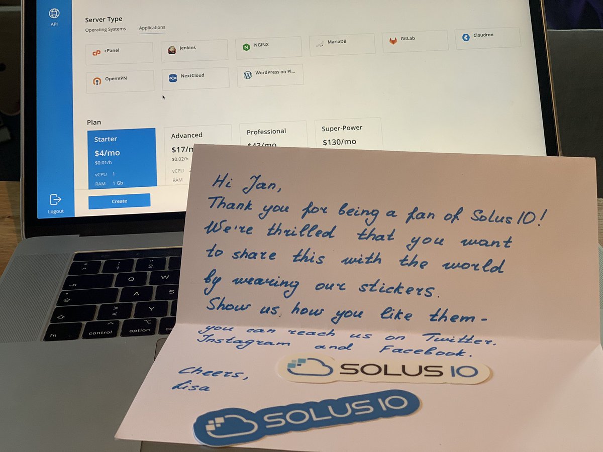 jlsoft2's tweet photo. SolusIO stickers just arrived! I love this team โค๏ธโค๏ธโค๏ธ #SolusIO #SolusVM #Plesk #cPanel #WHMCS #WebPros @solusvm @Plesk @cPanel @whmcs https://t.co/8jbxumNTxK