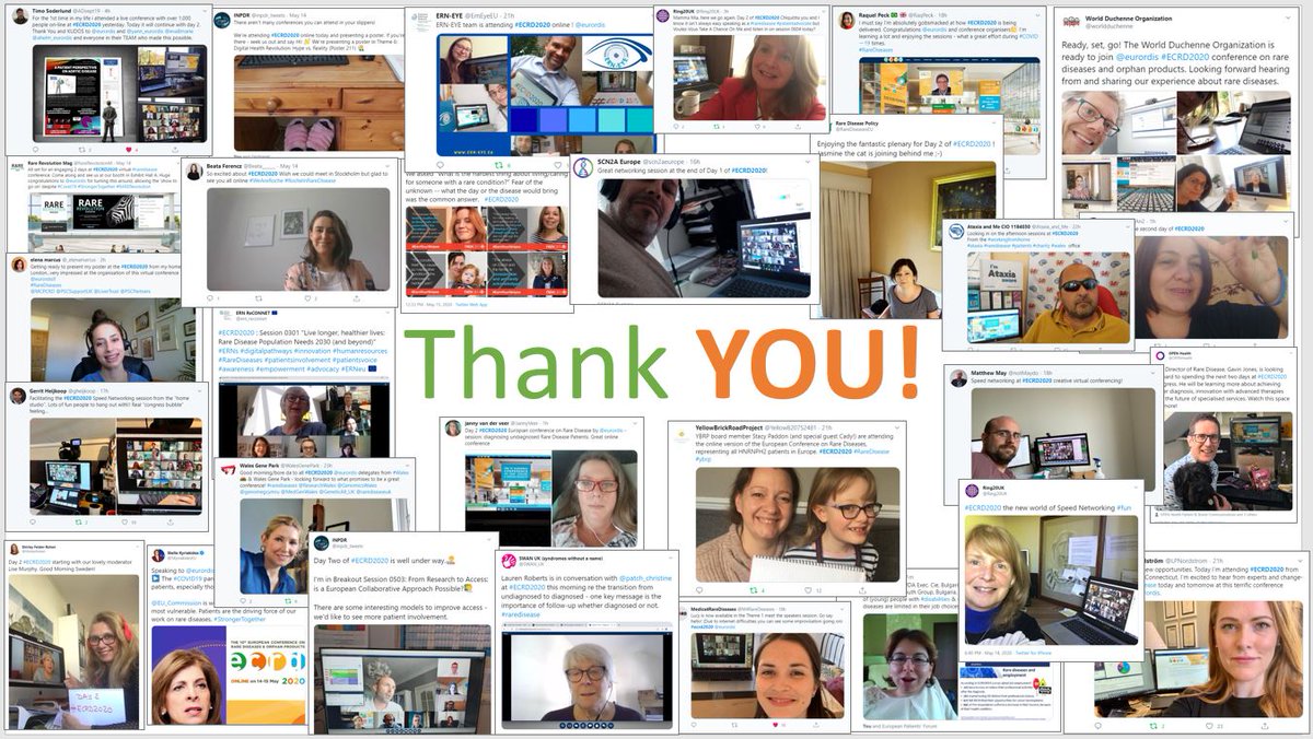 eurordis's tweet photo. That's a wrap #ECRD2020
Thank you 1,500 attendees from 57 countries
Yet again we prove ALWAYS #StrongerTogether 

(So many of you shared so many wonderful photos, the below is just a drop in the ocean 😉) https://t.co/ItSgRAzUqr