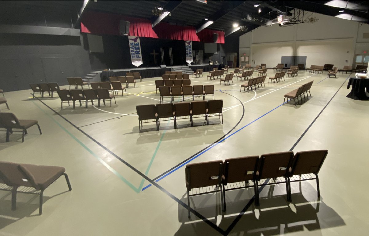 waypointlive's tweet photo. We are ready to worship together at 10:30 am this Sunday in the gym @NorthLanier! And we are serious about safety measures: social distancing, masks encouraged, temperatures taken, hand sanitizer, etc. Livestreaming for the medically vulnerable: https://t.co/8UiURluovB. https://t.co/t0eXBI97GM