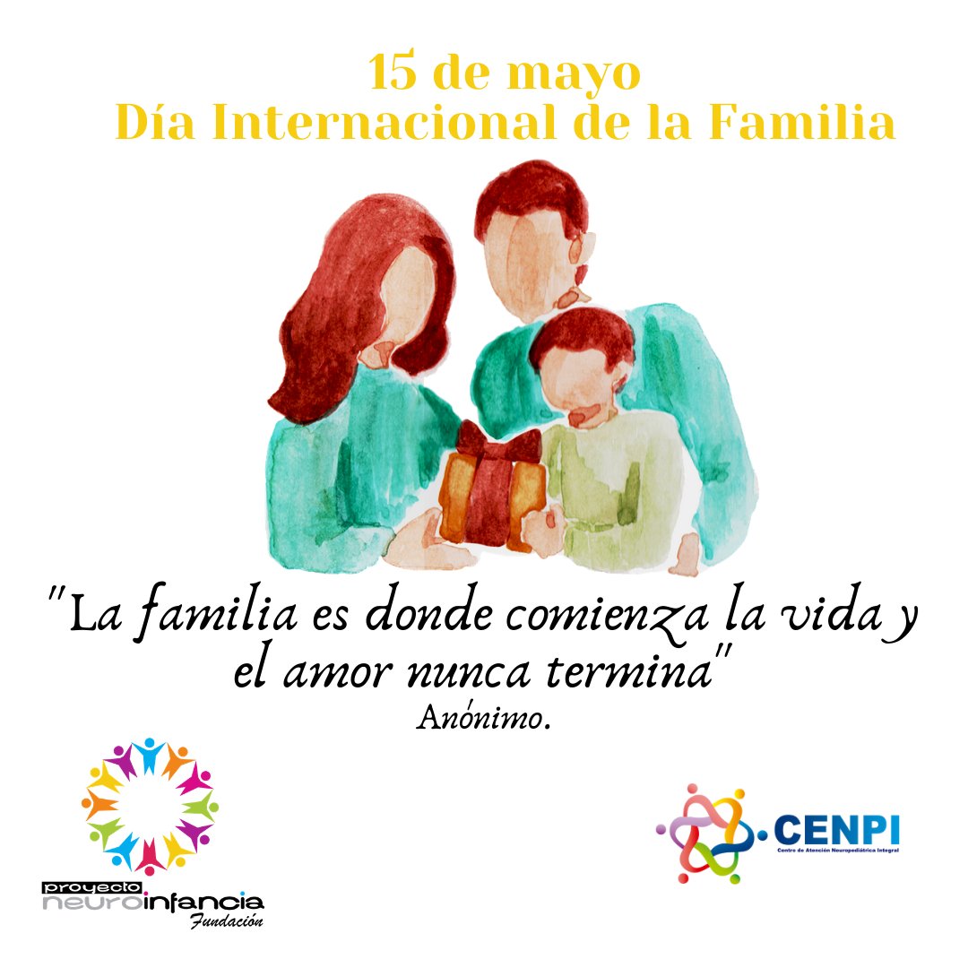 cenpioficial's tweet photo. ¡Feliz Día de la Familia!
Existen muchos tipos de familia pero ninguna tan única y especial como la tuya.
#CENPI #ProyectoNeuroinfancia #Díaintentacionaldelafamilia #Soypacientecenpi https://t.co/GWMlxcMG7f