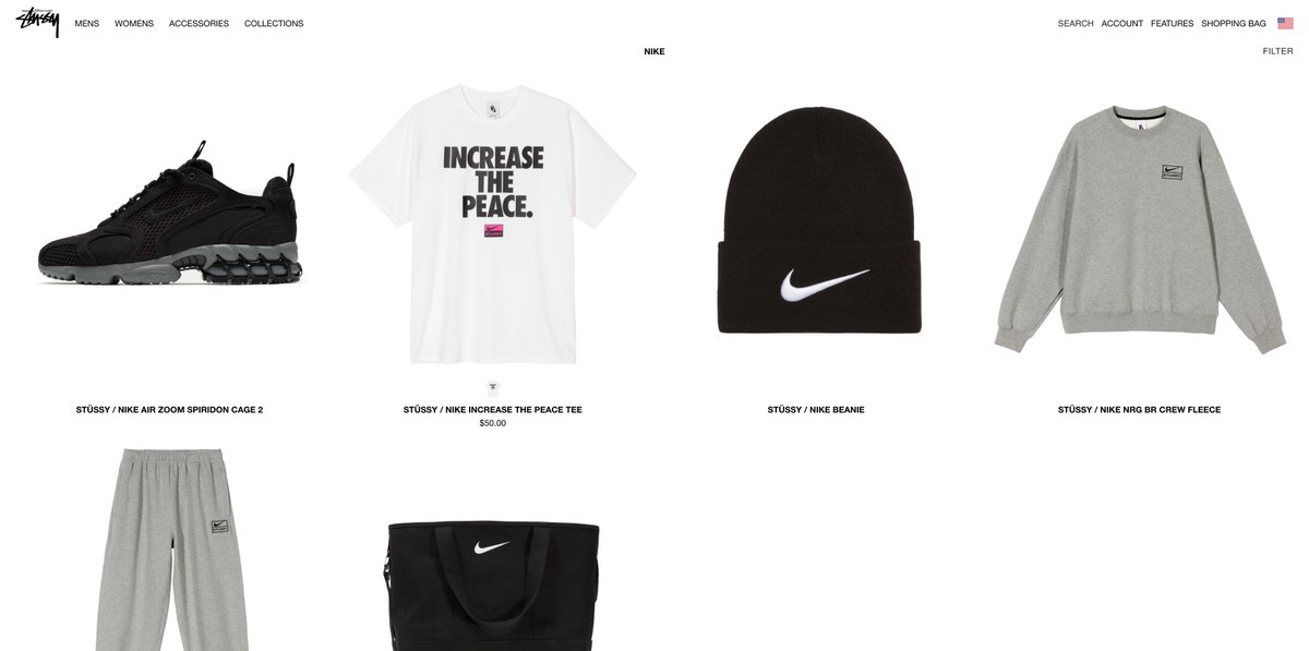 nike x stussy increase the peace