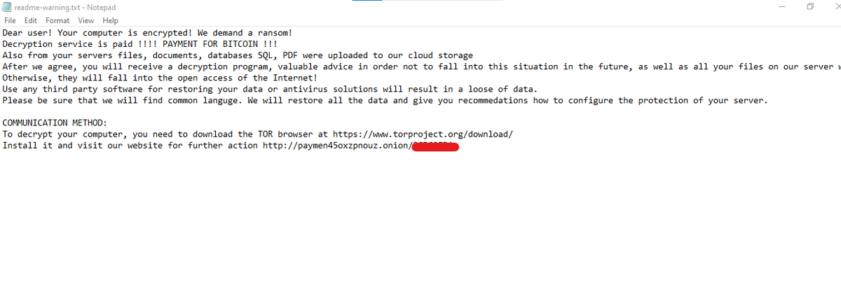 GrujaRS's tweet photo. #Paymen45 #Ransomware!Ransom note;readme-warning.txt
Sample VT https://t.co/2EvSqSpD7S https://t.co/kBJ97wwacD