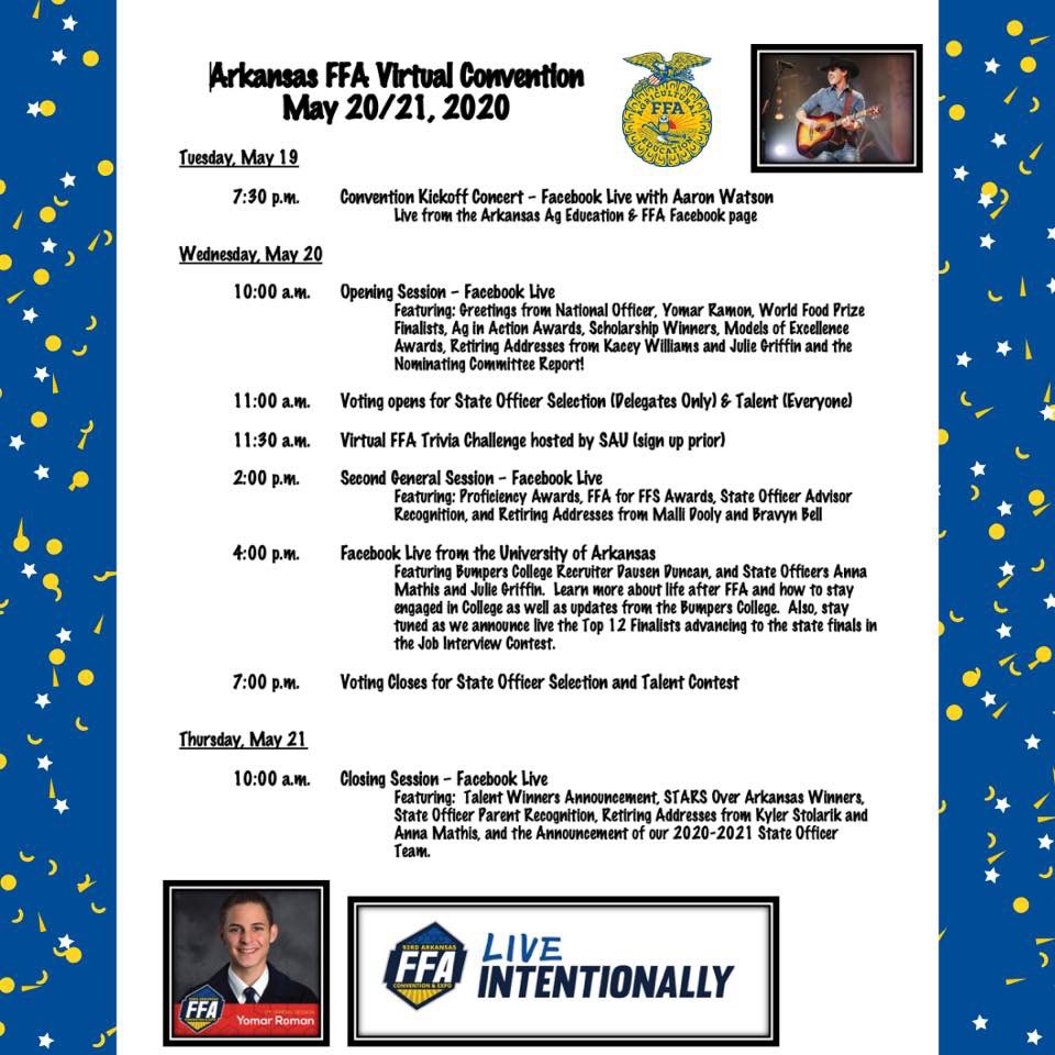 We have some exciting news!! Join us next Tuesday night kicking off our Virtual Convention on Our Facebook Live with Aaron Watson!!! You can also find the schedule of events for our Virtual Celebration! We can’t wait, it will be a jammed pack two day celebration!
