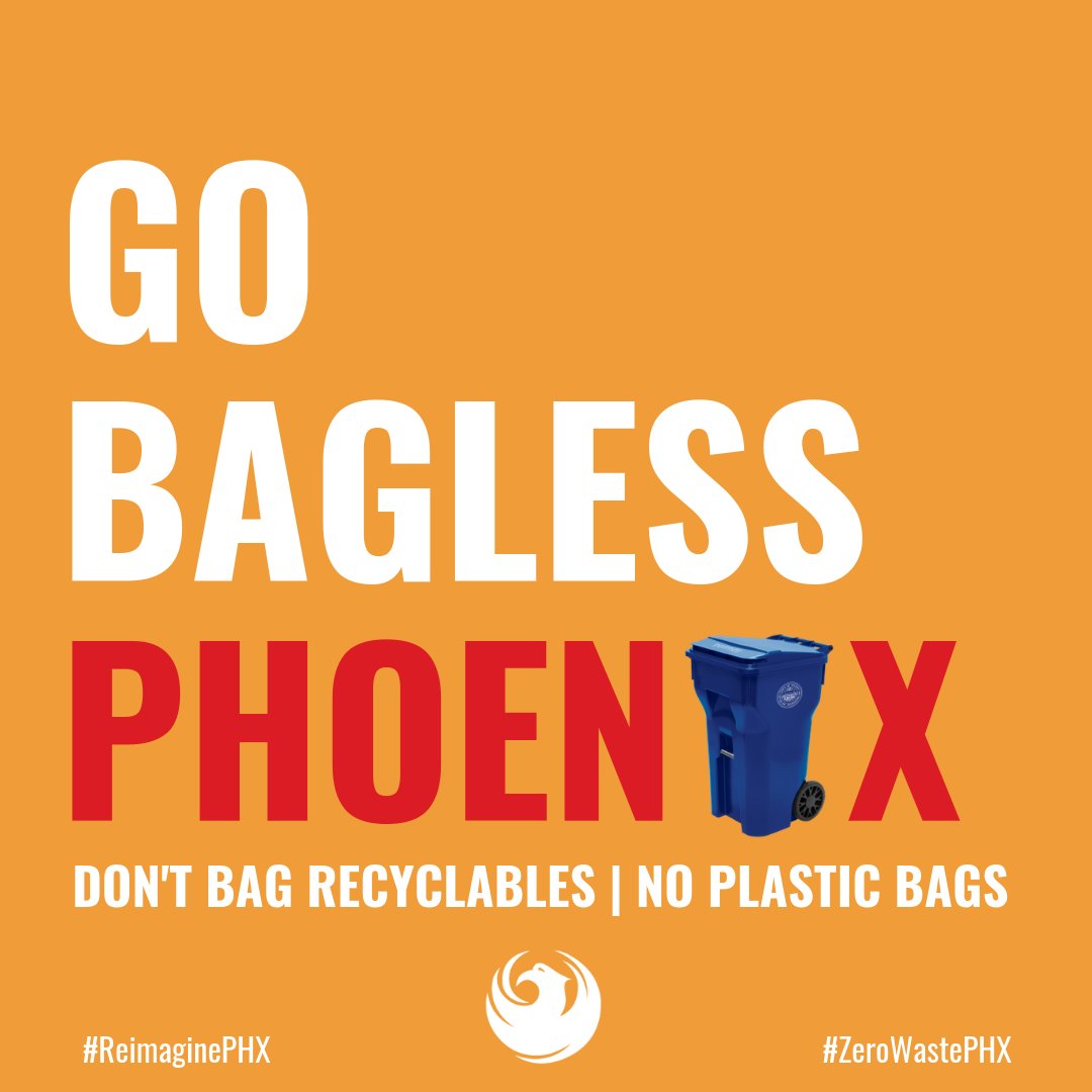 PHXPublicWorks's tweet photo. Ditch the bag and leave those recyclables loose! Remember: shredded paper in clear plastic bags is the ONLY exception! 

Find more info at https://t.co/uKndPSMTpY. 

#NPWW #ReimaginePHX https://t.co/WMyynsAf42