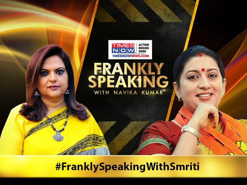 TimesNow's tweet photo. This weekend, Union Minister @SmritiIrani tears into the @INCIndia over ‘#CongWithNiravModi’.
 
Watch Smriti Irani on Frankly Speaking with Navika Kumar at 6 PM; Sun: 10 AM, 8 PM. | #FranklySpeakingWithSmriti https://t.co/B55JyvAEcX