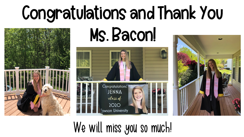 williamsonlmes's tweet photo. How do you celebrate your @TowsonU intern's graduation when you can't say goodbye in person? You celebrate in your virtual class meeting! Students made cards and letters to thank Ms. Bacon, and then we did a directed drawing of a graduation cap to celebrate! https://t.co/XsNZbvhX5y