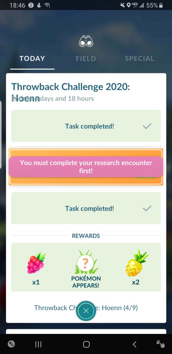 Grrelli's tweet photo. @PokemonGoApp  I need your help my game crashed while trying to complete the top task and when I reopened this happened https://t.co/uX3buY83ns