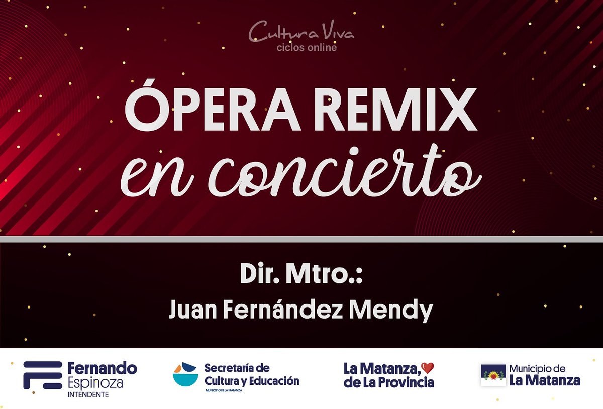 culturalmatanza's tweet photo. #ConciertosEnCasa 🎶
El ciclo #ConciertosDeGala nos invita a disfrutar de un exquisito concierto de Ópera Remix.
¡Que lo disfruten!
👉Ver en https://t.co/vxyuYSYOf1
#culturaviva #culturalamatanza #OperaRemix #lírica #ópera https://t.co/FwfQzg2Nvu