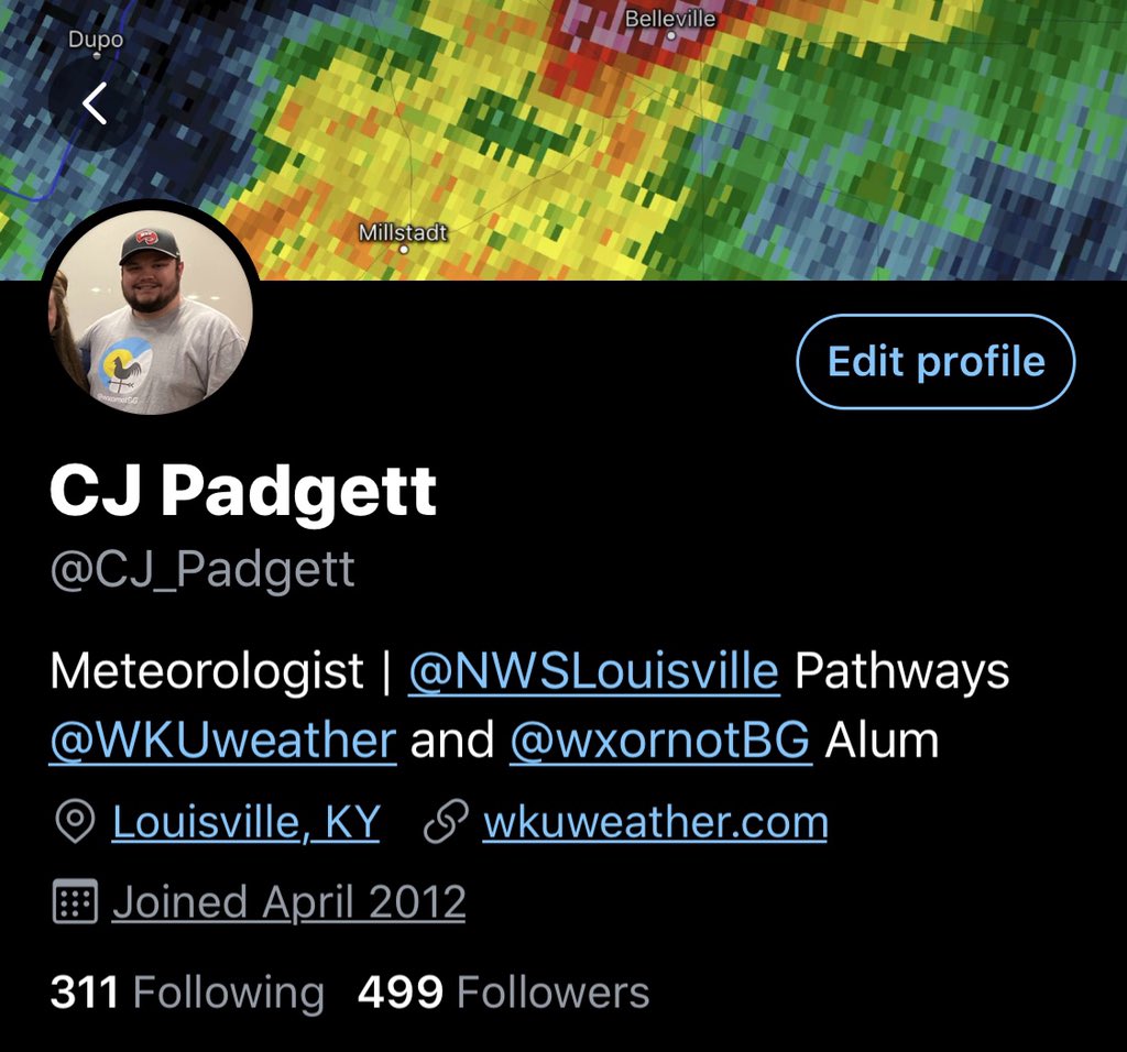 Felt so good to change the twitter bio. Officially a meteorologist! A big thanks to @WKUweather, @wxornotBG , and @WKUGeo for everything!