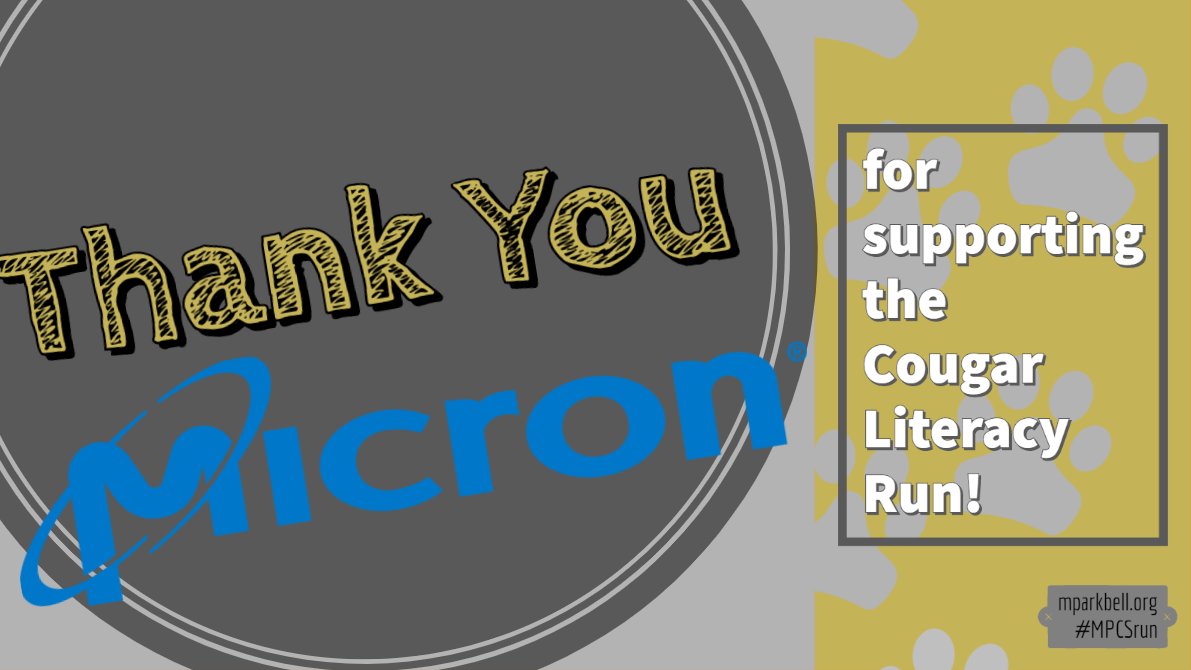 _MsMcDonald's tweet photo. Thank you @MicronTech for sponsoring this year's event! Your generous donation will directly impact the students of @MPCSVA! 🐾💛 #MPCSrun @CESMiniCougars @MPEScougars https://t.co/kjh9Mbm1No