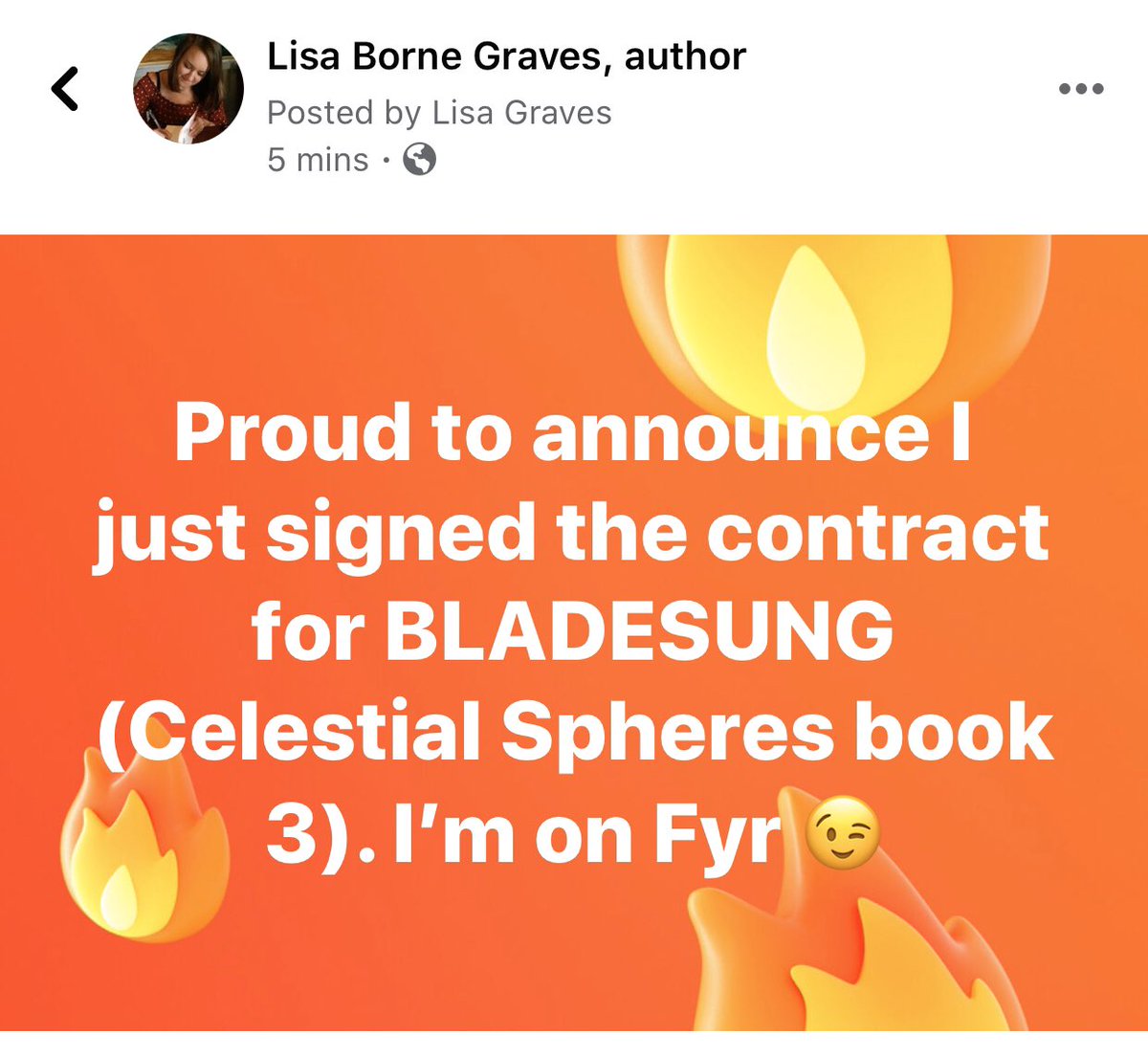 lisabornegraves's tweet photo. A trilogy will be completed. So excited right now! #WritingCommunity #amwriting #CelestialSpheres #FYR #DRACA, #BLADESUNG #bookcontracts #bookdeals #publishing https://t.co/cNK1vZ8kqP