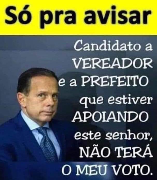 carteiroreaca's tweet image. Avisem os candidatos a Prefeito e vereador nas suas cidades: se apoiam João Doria, não terão votos! O pior governador que esse estado já viu! 

#DoriaNaoTemVoto