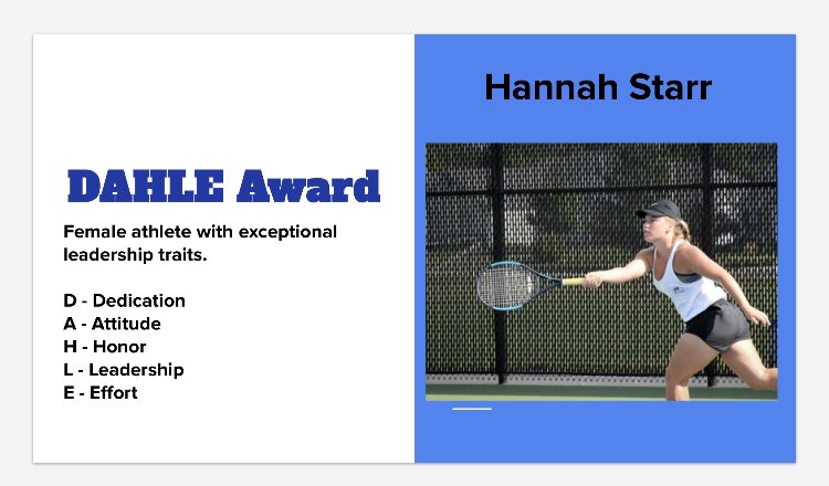 Pratt_Man's tweet photo. Congratulations @hannah_starr5 - 2019 @MukAthletics DAHLE Award Winner! Proud of you, Hannah! 💙💛 https://t.co/mSK3CFM4pN