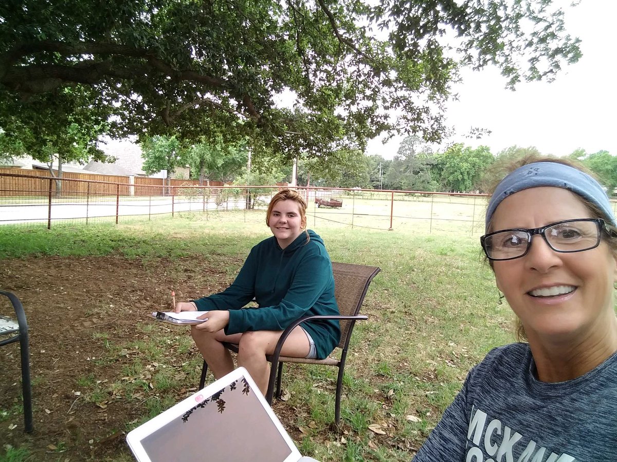 KellyKnight5's tweet photo. I want to give them both a hug! This wonderful @McKamyMS teacher, Coach Gibson is at this student’s house helping her because her iPad isn’t working #LISDAtHome #StartWithHi https://t.co/H9ZHc2hnNl