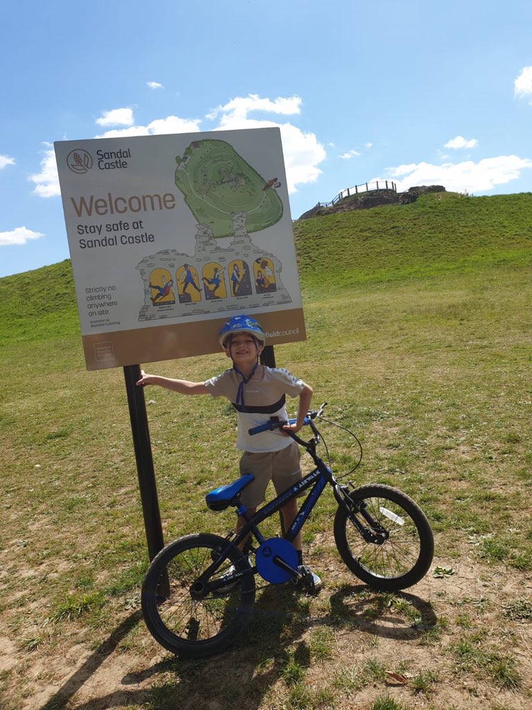 sophP18's tweet photo. Bike ride up to sandal castle the other day the boys loved it and talking about the #battleofwakefield @st_michaels_ce https://t.co/IoIhnQIZ43