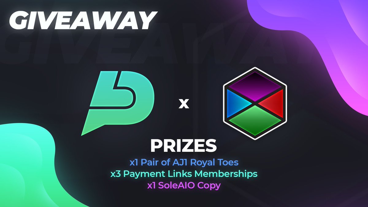 soleaio's tweet image. Sole AIO x @PaymentLinks Giveaway!

RT, Like, Follow
@soleaio 
@PaymentLinks 

and comment your shoe size 👟

For the chance to win:
1 x Jordan Royal Toe in your size
1 x Sole AIO copy
3 x PaymentLinks memberships

Good luck all ❤️