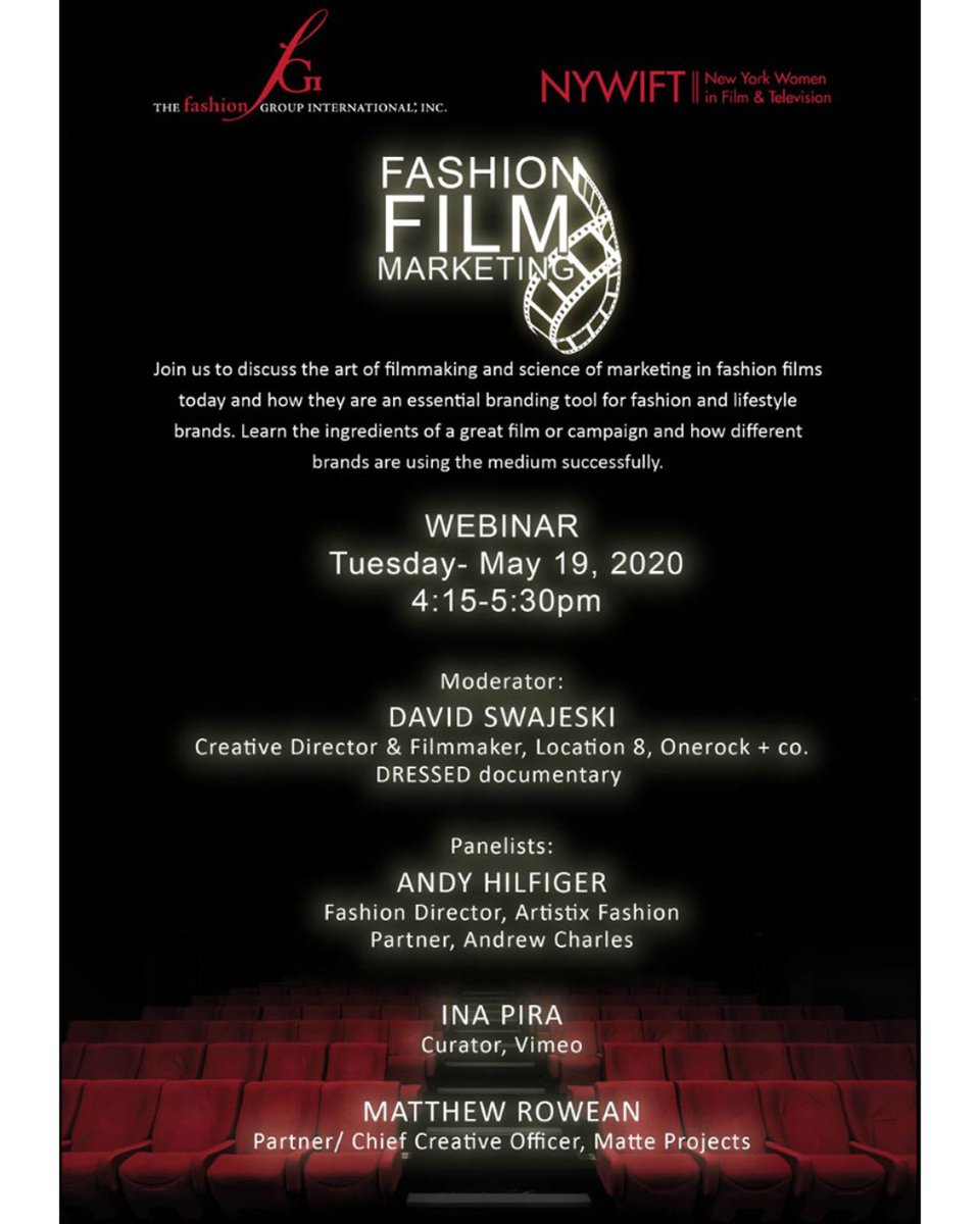 Members &amp; friends of FGI check your email today for an invite to Fashion Film Marketing webinar.