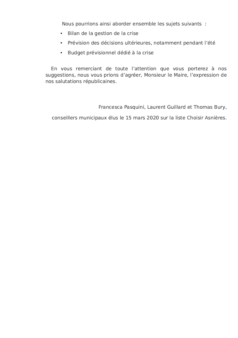 mcbaillet2020's tweet photo. Courrier des élus #ChoisirAsnières adressé à Manuel Aeschlimann.

#Asnières
#PasquiniGuillardBury

@FMPasquini @lguillard_eelv @ThomasBury92600 @altcitasnieres @EELVAsnieres https://t.co/cZai7fFOWI