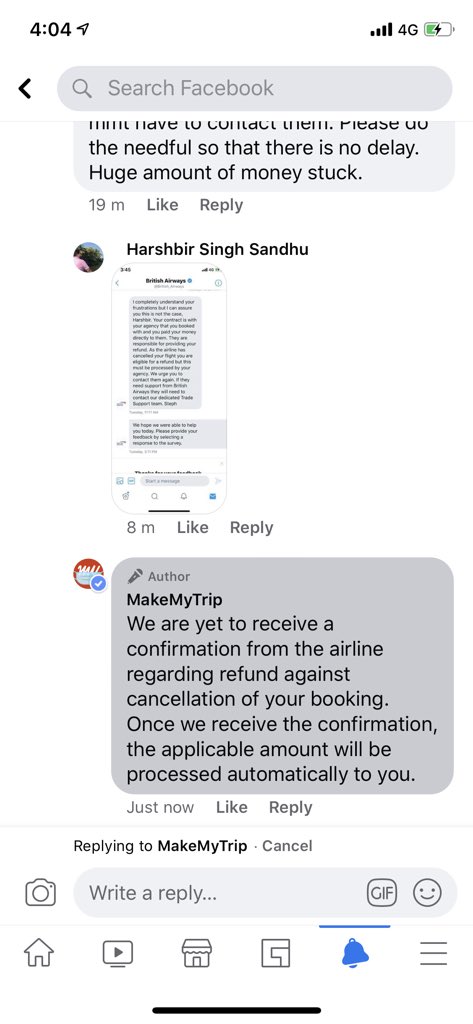 SandhuHarshbir's tweet photo. @British_Airways As advised by u contacted my travel agent who has informed me that they have applied for refund but no communication from ur side. Can u please tell the status of my refund. I’m also annexing the communique by my agent. https://t.co/RRc10JejVJ
