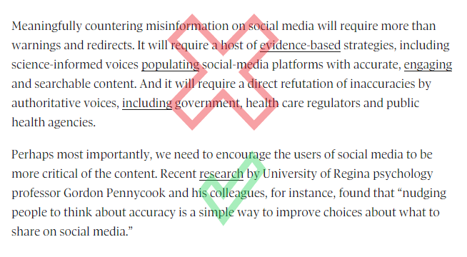Platforms shouldn't enforce or elevate government truths, "authoritative sources", or certain voices above others. You'll never save the stupid from themselves by weakening freedom of expression - or the tools needed to push back on authority. The only defense is fewer dummies.  https://twitter.com/picardonhealth/status/1261325345308971015