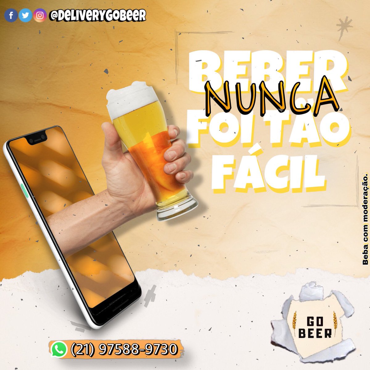 deliverygobeer's tweet photo. 🛑 PRA SUA SEGURANÇA FIQUE EM CASA! 🛑

E relaxa que a gente leva o bar até você. 😎🤭🛵

Hoje é SEXTAAAAAAA!!! 🗣🍺🔥

#MinistroDaSaude #FiqueEmCasa #Sextou https://t.co/16Q1jdNWbi