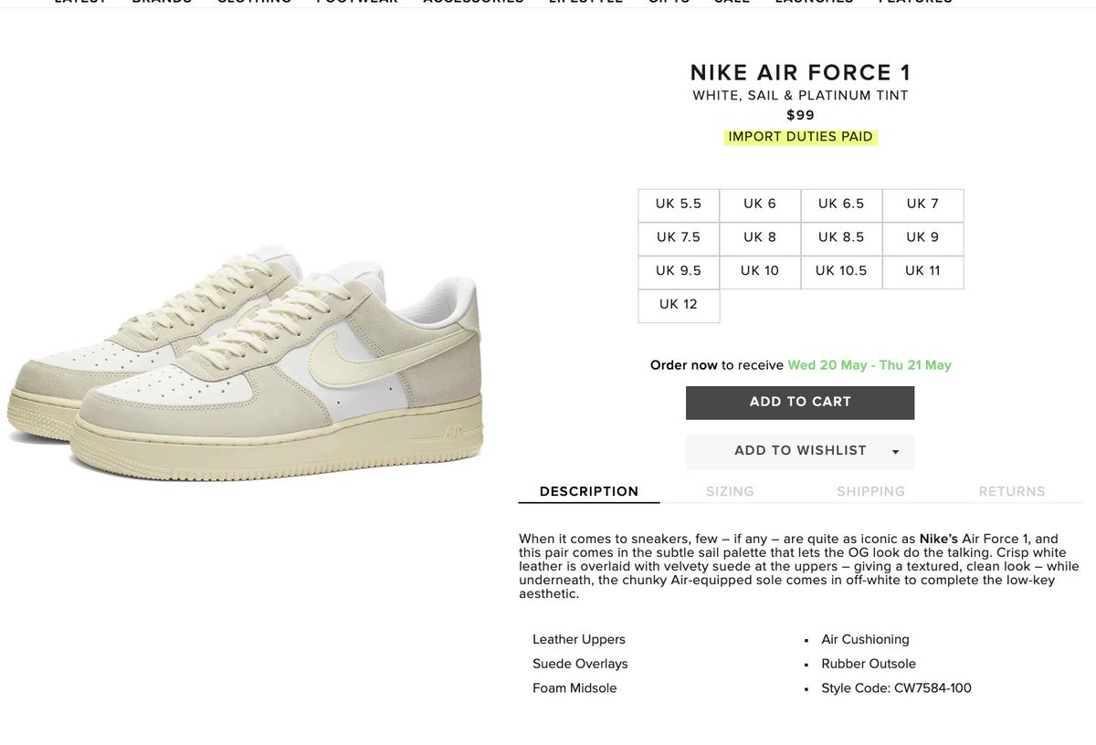 end clothing nike air force 1