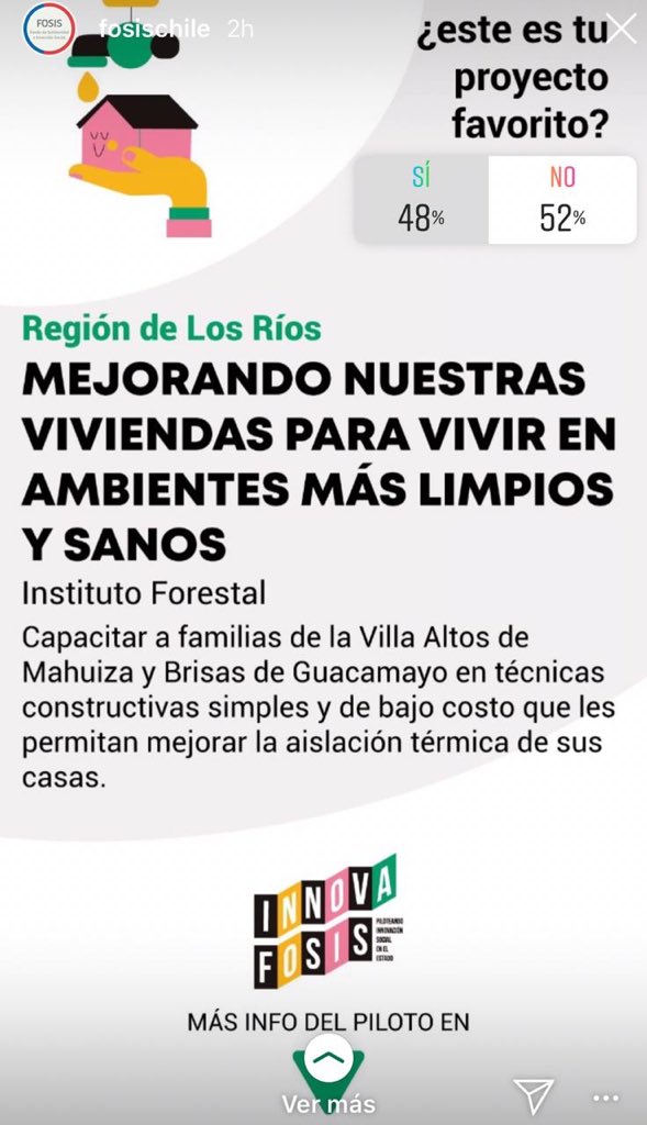 A VOTAR por #INFOR‼️‼️hoy viernes es el último día votación para sumar el apoyo ciudadano a los proyectos finalistas del concurso INNOVA <a href="/FOSIS_Chile/">FOSIS</a>  

Ingresa a las historias del INSTAGRAM de #FOSIS y vota SÍ por nuestra iniciativa #INFOR. Link 👉🏼 bit.ly/2y9oj9Y