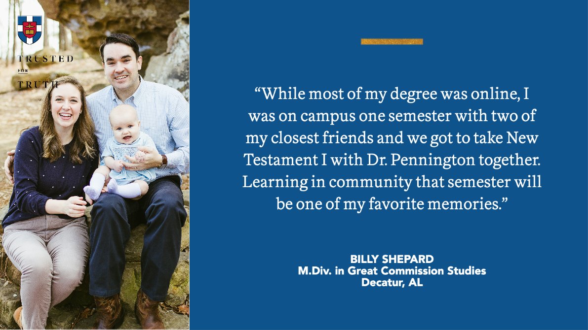 SBTS's tweet photo. #GraduateHighlight: Billy Shepard.
"During my time at Southern, I was given world-class instruction at a pace where I could continue to work full time and support our family."
Congratulations, Billy! #SBTSGraduation #SBTSGrad https://t.co/B7TrAdS0Ps