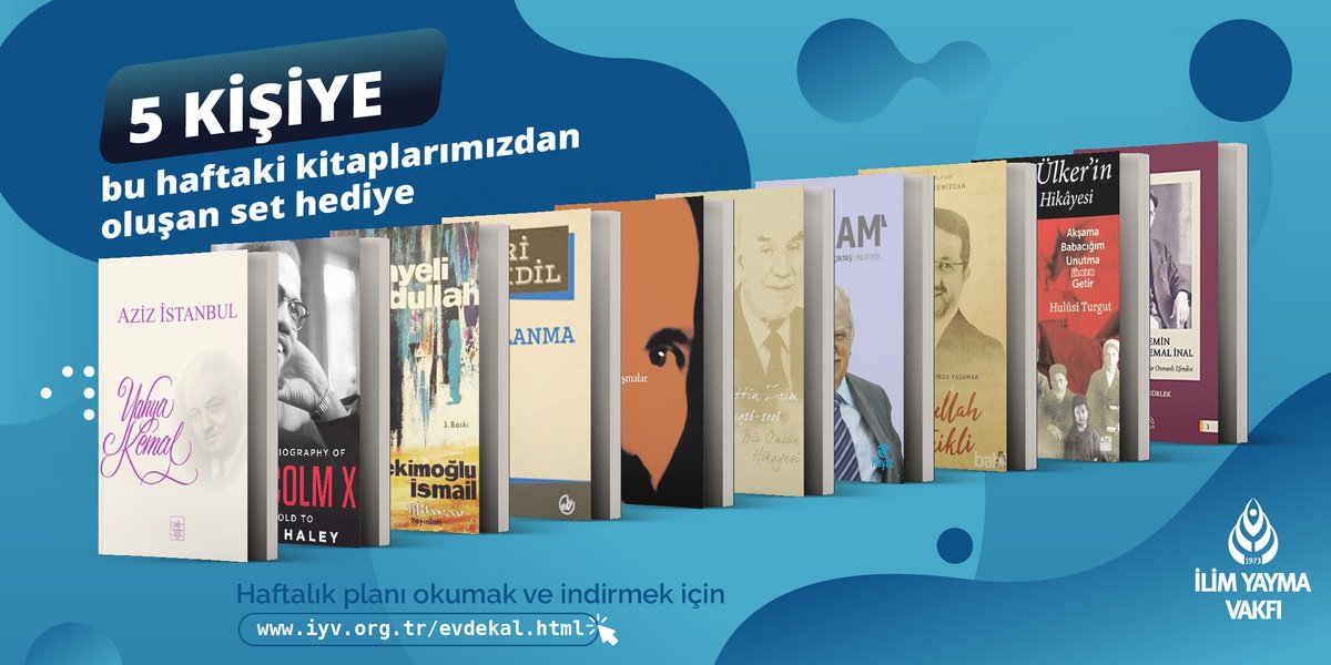 ilimyaymavakfi's tweet photo. 🎁Ödüllü  #EvdeKal  8. Hafta Planımız Yayında.

Bu hafta önerdiğimiz 10 kitaptan oluşan kitap setini 5 Kişiye Hediye Ediyoruz. 🤩

🔹Hesabımızı Takip Et
🔹Gönderimizi RT Yap ve Beğen
🔹En Az 1 Arkadaşını Etiketle

📖Okumak ve İndirmek İçin 👇
https://t.co/D0C27DEC6T https://t.co/XMU6t9uZUI