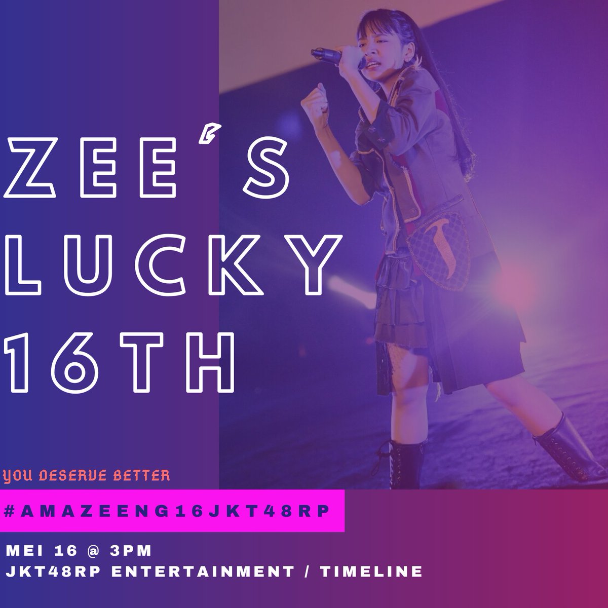 JKT48RPEnt's tweet photo. [INFO]

Seitansai Azizi Shafa Asadel @Azee_JKT48 akan dilaksanakan pada
Hari : Sabtu, 16 Mei 2020
Jam : 3 p.m (15.00 WIB)
Place : @JKT48RPEnt | Timeline
Hastag : #Amazeeng16JKT48RP 

©JOTRP https://t.co/VCXWT1l8CS