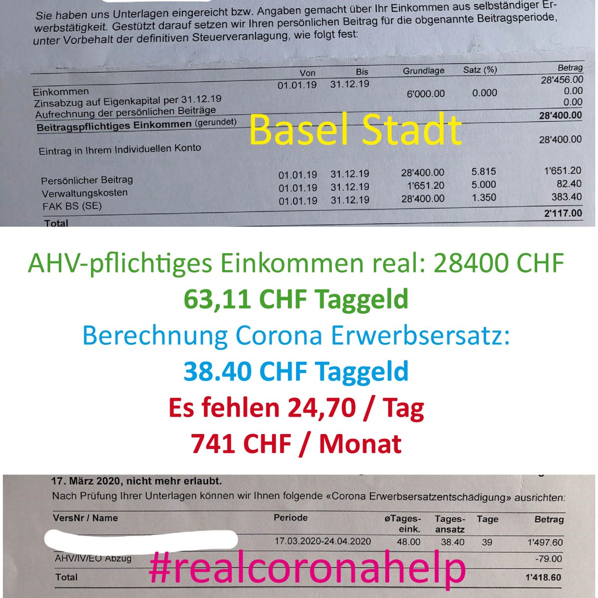 SONARTMSS's tweet photo. #realcoronahelp Ein paar Beispiele, wie das für Kulturschaffende funktioniert... Corona-Erwerbsersatz ist wichtig, so kann es aber nicht gemeint sein. Oder? Wer hat ähnliche Erfahrungen? Bitte zeigen.
#BSV #SECO #EDI @syndicom_de @GewerkschaftSGB @SchmezerUeli https://t.co/B7UEOzlz4h