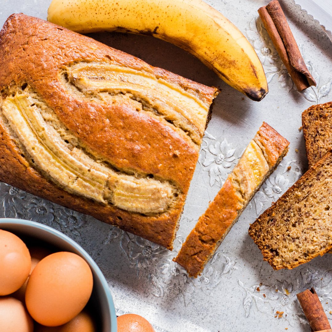 Fooddotcom's tweet photo. Make this banana bread and you'll be thanking yourself with every slice 😍https://t.co/ojMAXnBlNS #WeCook https://t.co/rxSY89lFcV