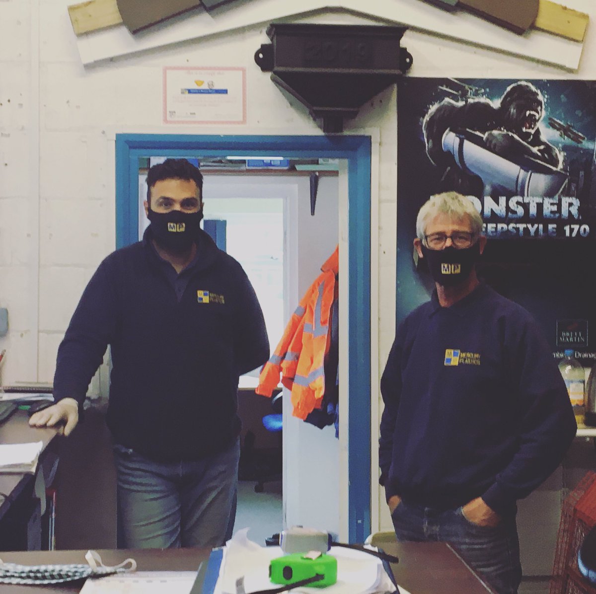 Busy first week back at work printing and supplying face masks 

Here’s the mercury Plastics chaps in there’s ! #facemasks #print