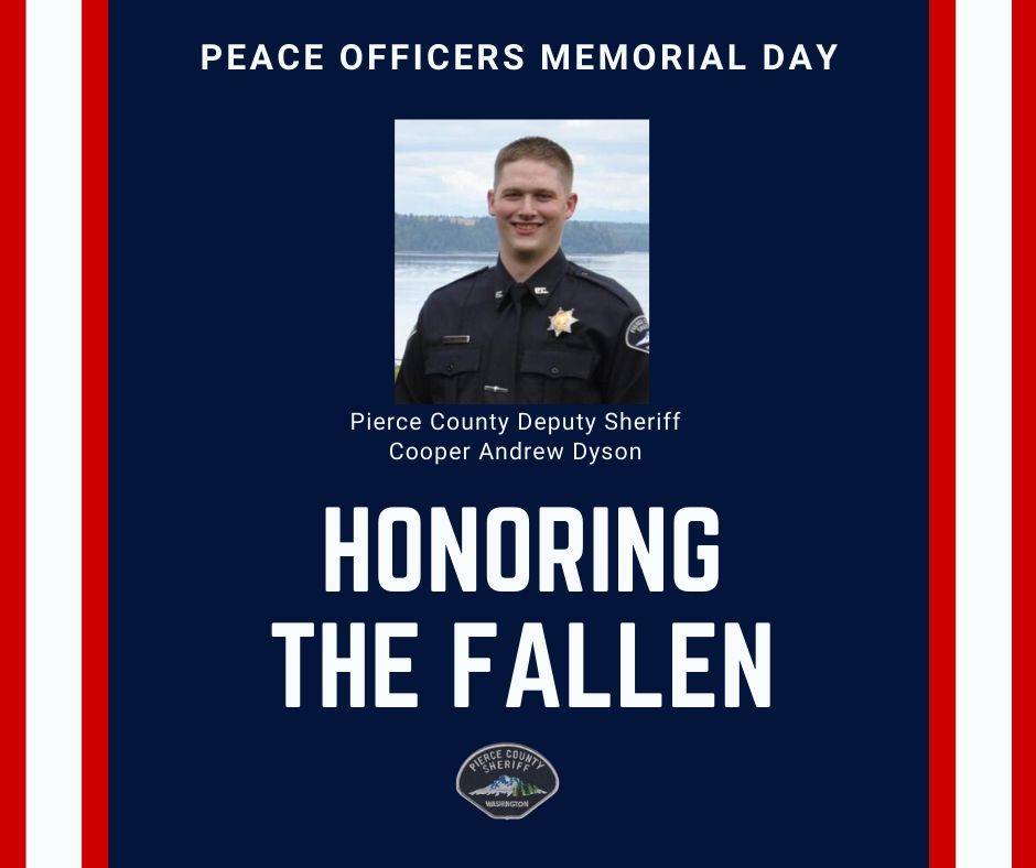 TAHPIStrong's tweet photo. Our hearts are heavy today honoring Pierce County Sheriff's Deputy Cooper Dyson, who died last year responding to a violent domestic assault. He was one of 146 law enforcement workers who made the ultimate act of service last year. #pomday #memorial #fallenheroes @PierceSheriff https://t.co/JlU5sGyA9y