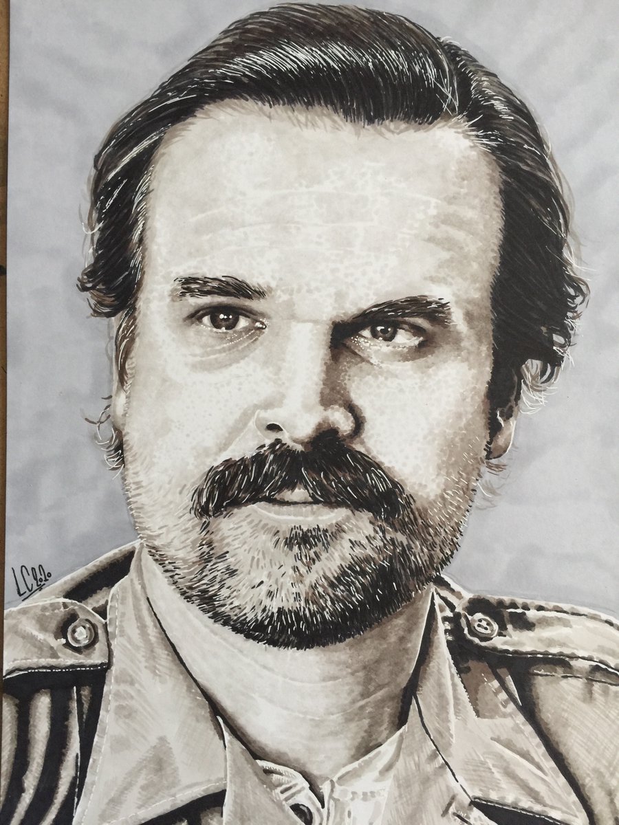 Lucychambersart's tweet photo. Just finished, Hopper from Stranger Things. Definitely my favourite character 😁 @DavidKHarbour @Stranger_Things @NetflixUK #hopper #hopperstrangerthings #davidharbour #dkharbour #strangerthings https://t.co/7MPQUGgxsj