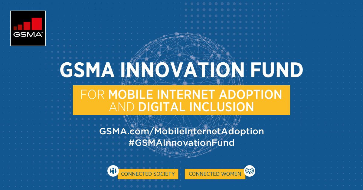 Is your organisation working to drive #digitalinclusion'? You have 1 week left to apply to <a href="/GSMAm4d/">GSMA Mobile for Development</a>’s #GSMAInnovationFund to be considered for a grant of up to £250,000 from <a href="/DFID_UK/">DFID</a> to scale your innovation bit.ly/2V9mjWw