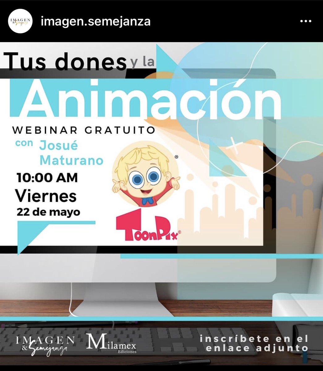 ToonPix's tweet photo. Les invitamos a nuestro live este viernes 22 de mayo, donde hablaremos de la animación y el servicio a Dios. Si te interesa el mundo de la animación y quieres empezar, esto es para ti. 
Comparte. https://t.co/7WTgBD3hOy