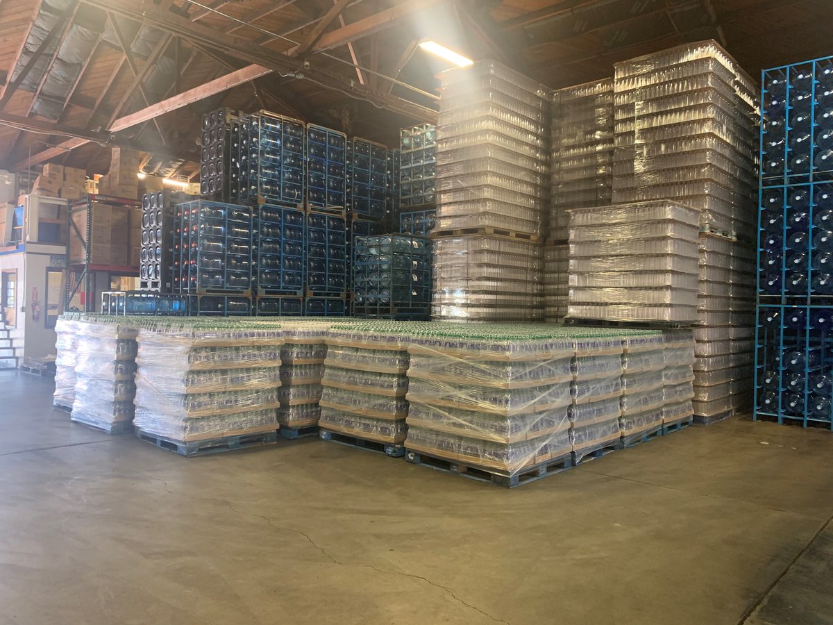 BrookcrestWater's tweet photo. While things are certainly not back to "normal", they're definitely starting to pick back up around here!  Another semi load of case water ready to go out.  Huge thanks to all members of our team for their hard work! #BottledWater #CustomLabeledWater #OfficeCoffeeService https://t.co/pHP2WxueOf