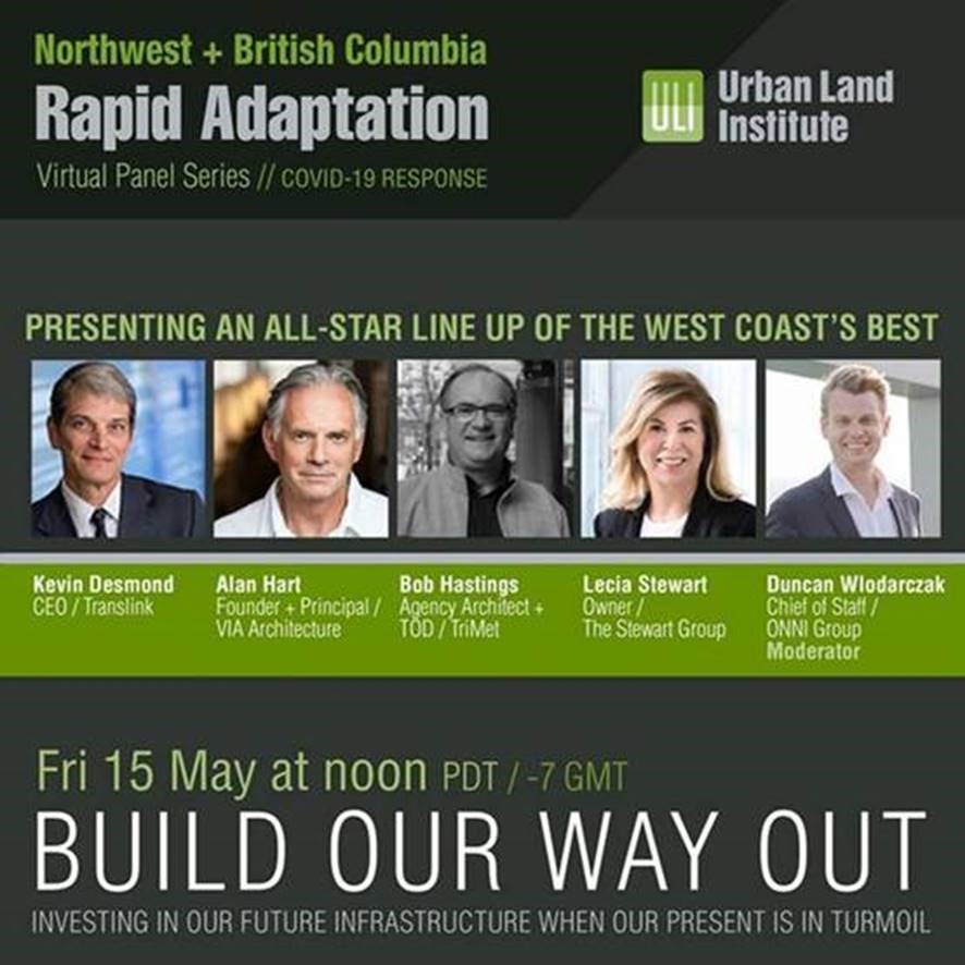 Join VIA's Founding Principal, Alan Hart, and a star-studded lineup on Infrastructure and Economic Stimulus with ULI BC and ULI Northwest (Seattle &amp; Portland)!  britishcolumbia.uli.org/events/detail/…