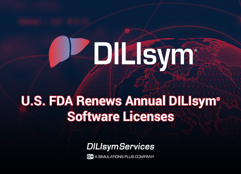 SimulationsPlus's tweet photo. The U.S. Food and Drug Administration #FDA has again renewed its multi-seat license for the company’s leading quantitative systems toxicology #QST modeling software, #DILIsym. Read more: https://t.co/dllh04hye3 https://t.co/dsP8o0GszZ